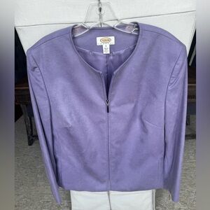 Talbots lilac faux suede cropped blazer NWT 16 petite